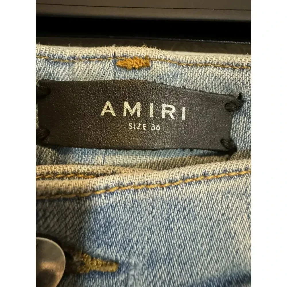 EUC Amiri Distressed Denim Skinny Jeans